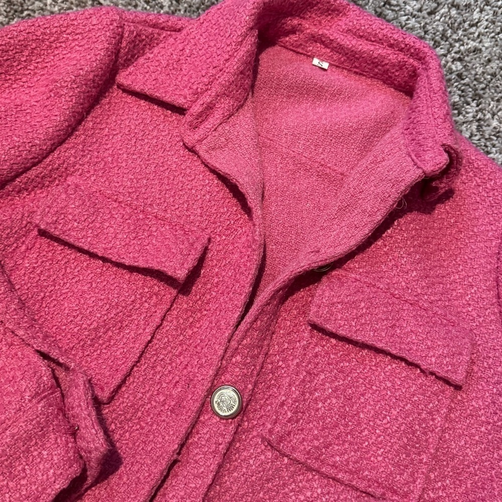 Pink Textured Jacket - Picture 3 of 5